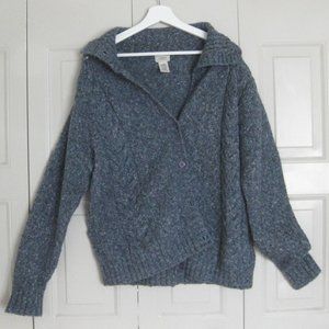 LL Bean Women's Knit Cardigan Blue XL